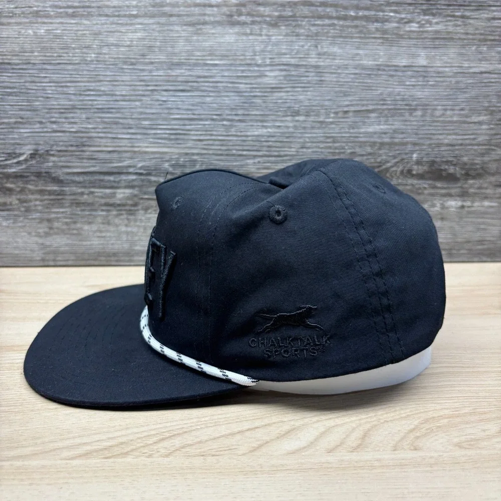ChalkTalk Sports Hat Cap Snap Back Youth Black Ice Hockey Rope Performance Boys